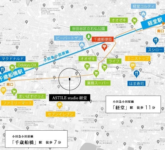 「ASTILE studio 経堂」ロケーションMAP