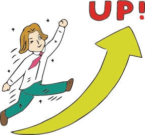 ユニボ イラスト素材4「給与」「キャリアアップ」「ベースアップ」