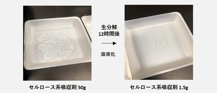 図 合成微生物による12時間生分解後のセルロース系吸収剤重量変化