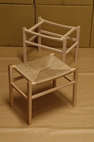 ペーパーコードのスツールの座編み