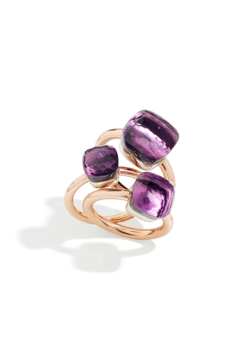 Nudo rings in rose gold with amethyst 