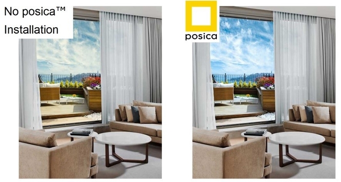 イメージ ホテルの部屋に入った瞬間に飛び込む見え方(ポジカ有無の対比)