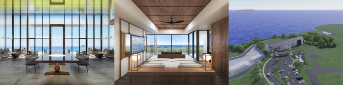 デザインコンセプトは「眼前に広がる海と空の景観を建物内に取り込むこと」