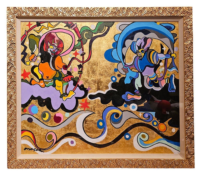 金箔原画「笑う風神雷神」