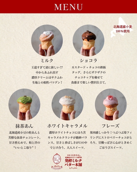 5種のメニュー 一覧