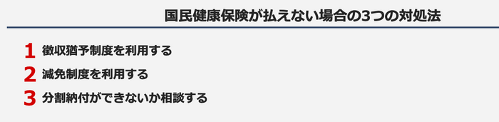 国民健康保険が払えない場合の3つの対処法