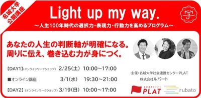 【名城大学・参加者募集】人生100年時代の選択力・表現力・行動力を高める３DAYS公開講座