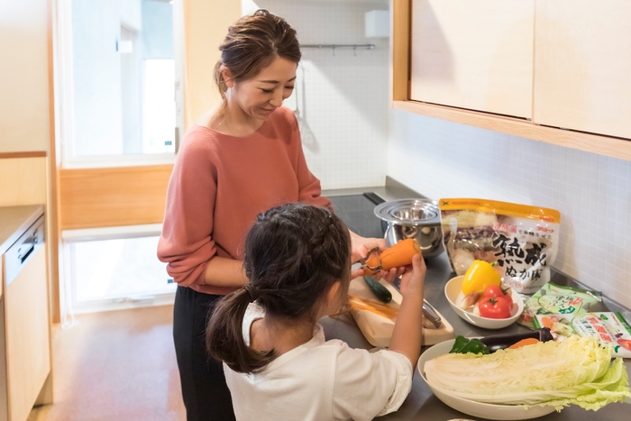 親子でキムチ作り1