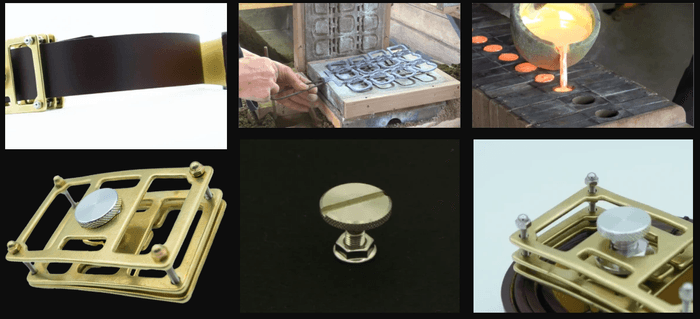 バックル・ネジは真鍮とアルミが選べる