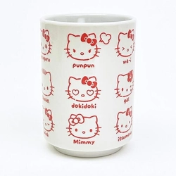 キティちゃんのキモチがいっぱい！毎日楽しい「いろいろフェイス湯のみ」