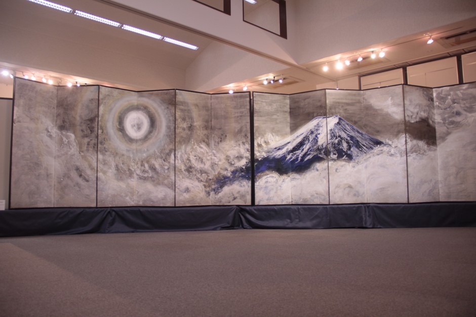 日本画伊東正次 月下富士山図
