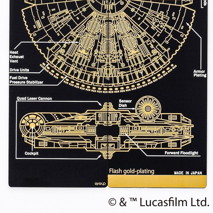 Millennium Falcon(TM) 基板アート栞　詳細図