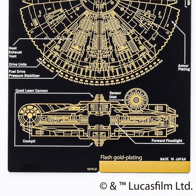 Millennium Falcon(TM) 基板アート栞 詳細図