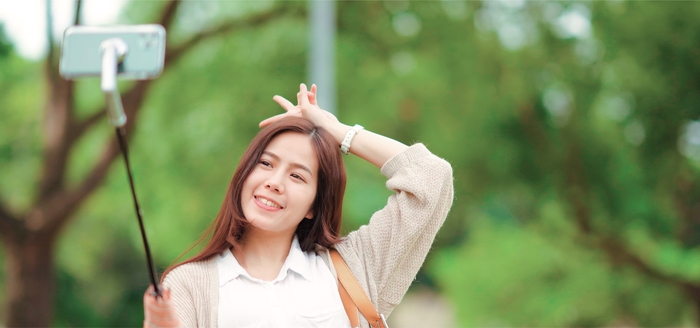 自撮り棒使用例2