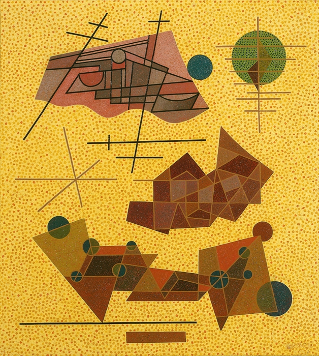 オットー・ネーベル 《明るい黄色の出来事》 1937年、油彩・キャンヴァス、 オットー・ネーベル財団