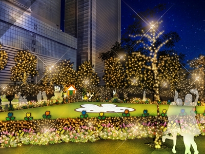 「miffy’s joyful garden」の全景ライトアップイメージ(2)