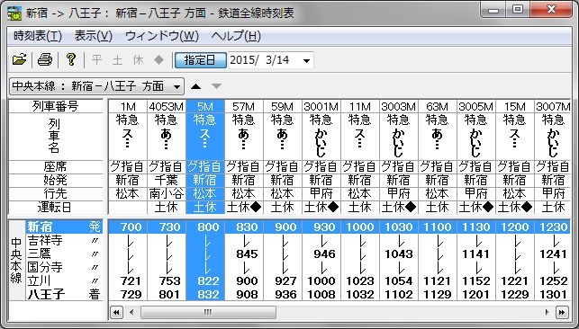 □ “本”形式で見られる全国鉄道時刻表ビューアを装備