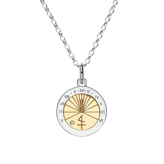 K18YG×SV925×ダイヤモンド サンダイヤル ペンダントトップ