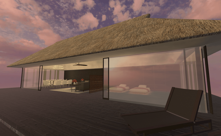 Poolside Deck 静寂に浸る、視界を遮らない広々としたデッキ。