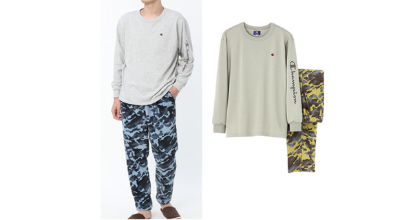 人気のChampionのリラクシングウェアが進化!トレンドのカモフラ柄のボトムがアクセントのルームウェアや、「前だけイン」も楽しめるスタイリッシュなシャツパジャマが登場