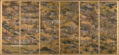 国宝「洛中洛外図屏風(舟木本)」左隻 岩佐又兵衛筆 江戸時代・17世紀 東京国立博物館蔵