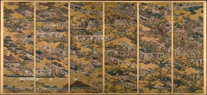 国宝「洛中洛外図屏風(舟木本)」左隻 岩佐又兵衛筆 江戸時代・17世紀 東京国立博物館蔵