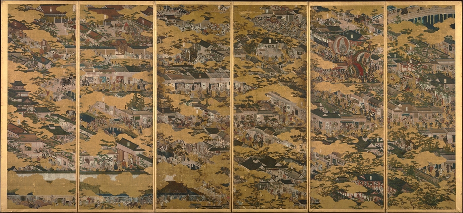 国宝「洛中洛外図屏風(舟木本)」左隻 岩佐又兵衛筆 江戸時代・17世紀 東京国立博物館蔵