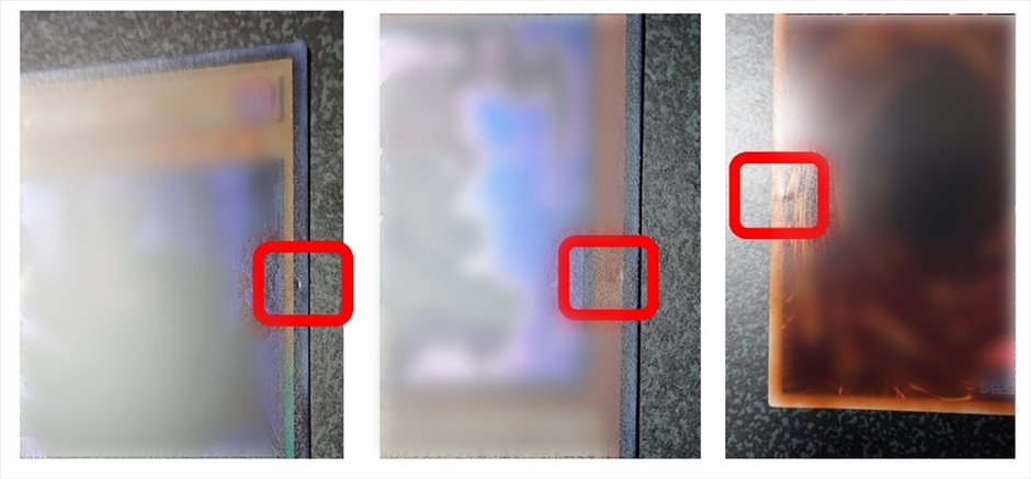 バインダーによって破損したカードの状態