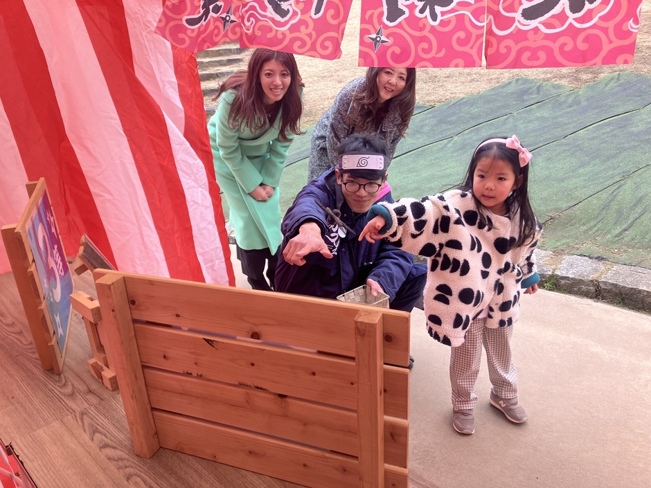 ▲手裏剣を投げて全ての的を倒せ!