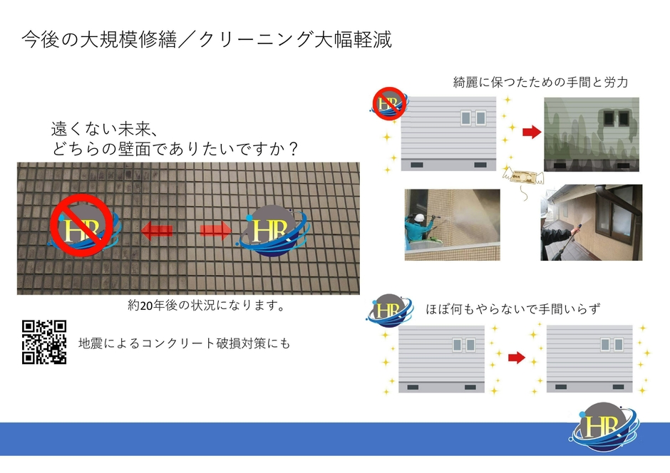 クリーニング不要でも20年後にどちらの壁面でいたいですか？