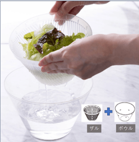 葉野菜の水切りから、茹で上げも。