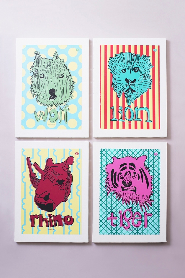 A3 size SILK SCREEN PRINT CANVAS 各￥35,000 ※各限定20エディションずつ。本人サイン入り