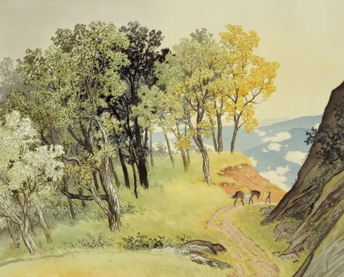 川合玉堂《山雨一過》 1943(昭和18)年 絹本・彩色 山種美術館