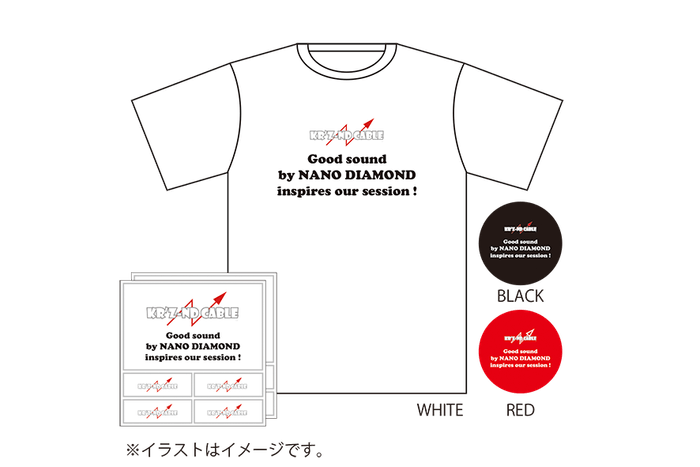 リターン・オリジナルTシャツ1枚&ステッカー2枚&サンクスレター:ご支援金5,000円