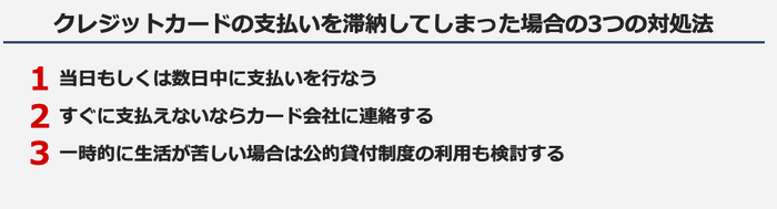 クレジットカードの支払いを滞納してしまった場合の3つの対処法