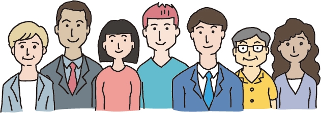 ユニボ イラスト素材6「多様性」「ダイバーシティ」「プロジェクト」