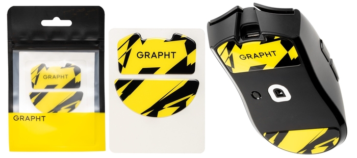 GRAPHT ガラス マウスソール パッケージ・製品・装着イメージ