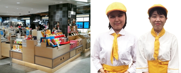左:コロナ禍で閉店となった旧京都駅、右:旧京都駅店の働き手(スタッフ)さん達
