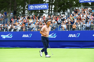 ANNオープンゴルフトーナメントで優勝を決めた瞬間