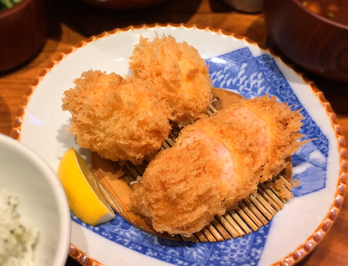 あさりクリームコロッケ入り盛合せ定食（渋谷・日本橋）