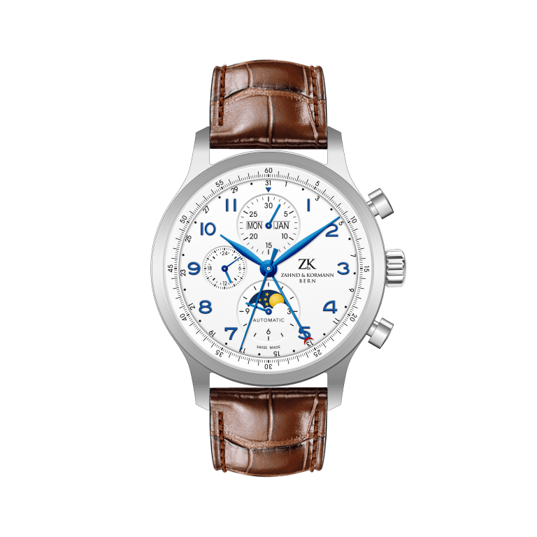 こちらはすっきりした白文字盤！