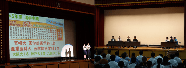 令和5年度(2023年度)オープンスクール スーパー特進コース紹介と卒業生パネルディスカッションの様子