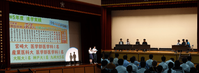 令和5年度(2023年度)オープンスクール スーパー特進コース紹介と卒業生パネルディスカッションの様子