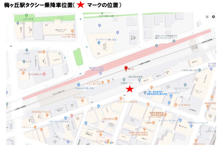 梅ヶ丘駅タクシー乗降車位置