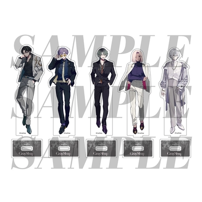 アクリルスタンド SAP/DROP ver. イベント価格：¥1,700（税込） 種類：全5種 キャラサイズ:全長145mm程度 台座サイズ：H30mmxW50mm程度 ※絵柄をお選びいただけます ※キャラクターによりサイズが異なります
