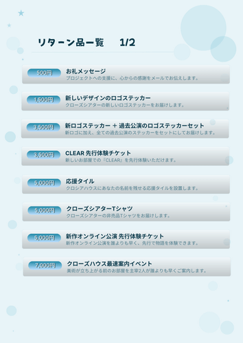 リターン品一覧 1/2