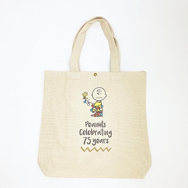 スヌーピー75thデザインのトートバッグ