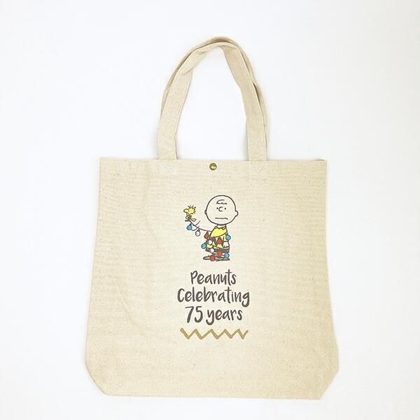 スヌーピー75thデザインのトートバッグ