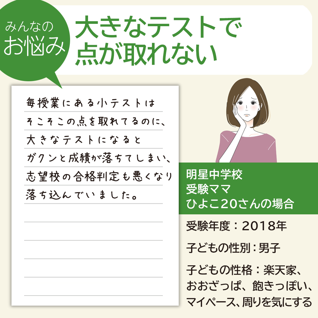 【Instagram】みんなのお悩み~大きなテストで点が取れない