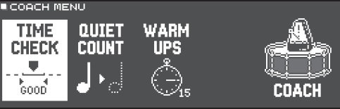 コーチ・モードのメニュー選択画面